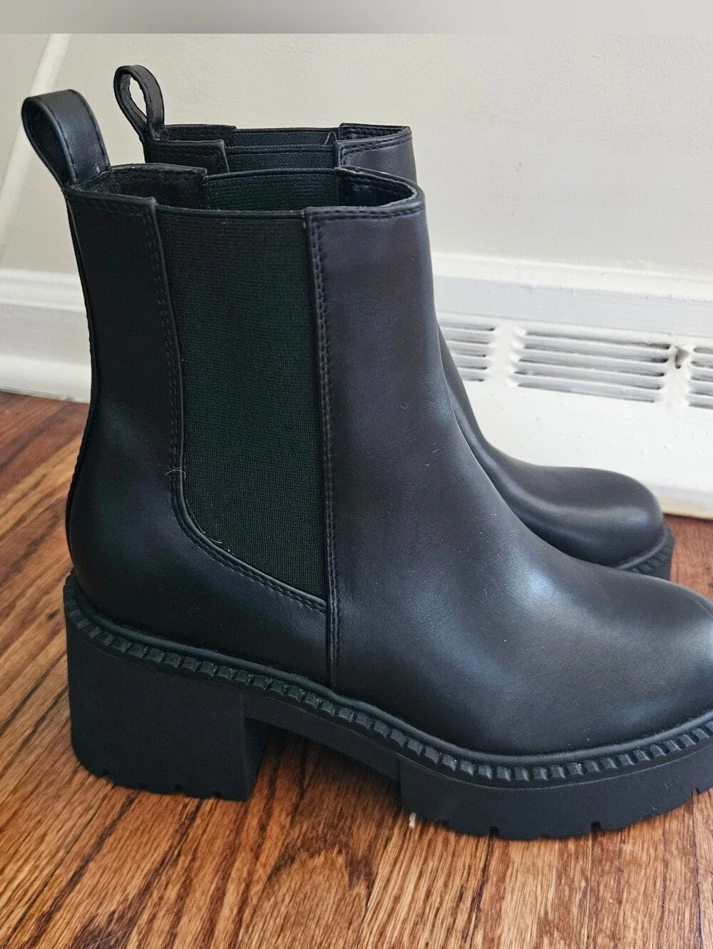 Madden Girl Womens Boots 6.5 Y2K Chunky Heel Platform Lug Sole Ankle Chelsea